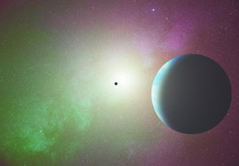 Obraz na płótnie Canvas Planets and stars in the milky Way. 