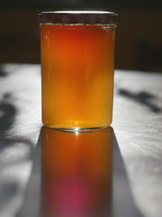 honey glass golden table