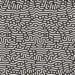 Vector Seamless Black and White Organic Lines Pattern