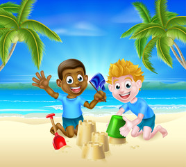 Beach Games Cartoon Boys