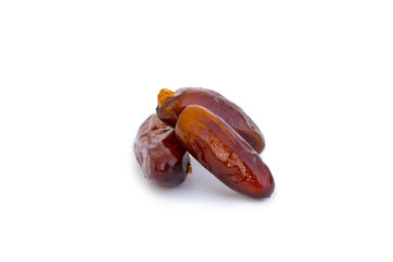 Sweet and healthy dates isolated on white background.