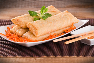 Vegetable spring rolls. 