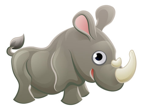Rhino Animal Cartoon Character