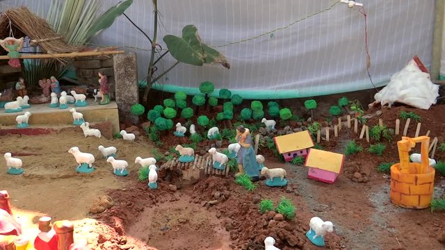 The crib in the garden of an indian family