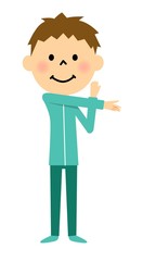 準備運動するこども