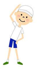 準備運動するこども