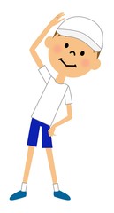 準備運動するこども