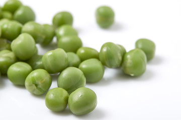 Ripe pea vegetable. Isolated on white background