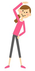 準備運動する女性