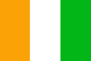 Cote d'ivoire flag ,Original and simple Ivory Coast flag  - obrazy, fototapety, plakaty