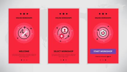 Onboarding design concept for online workshops