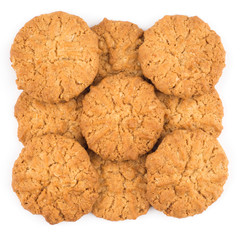 Cookies on a white background.