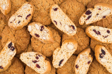 Texture (background) of the cookie in the studio.