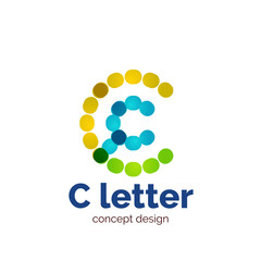 Vector modern minimalistic dotted letter concept logo