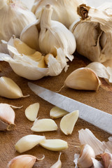 Frisch geschnittener Knoblauch