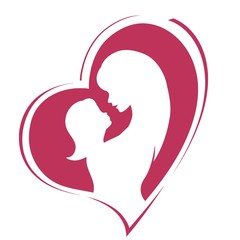 Happy Mother's Day. Motherhood and Childhood. Colored illustration