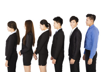 group of business people standing in row