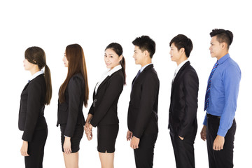 Obraz premium group of business people standing in row