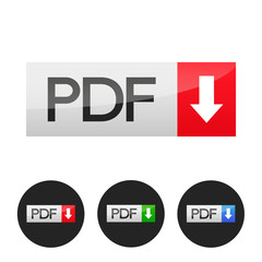 Set of download pdf buttons, vector illustration