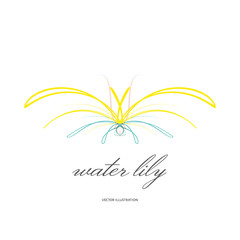 Obraz premium water lily lined icon design for oriental projects, can be used as a logo, made in vector eps 10