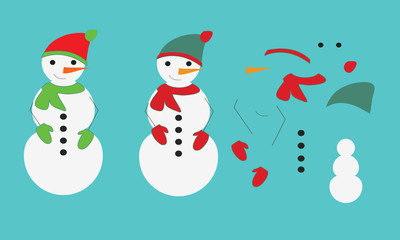 
Christmas card with a snowman