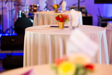 Concept, restaurant with elegant floral composition design