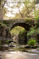 Medieval  bridge on the mountain river