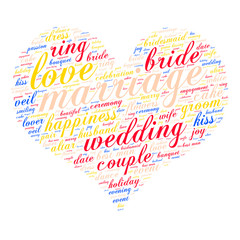 Marriage word cloud. Vector illustration.