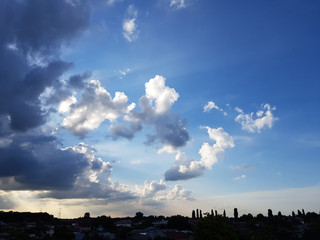 Clouds On A Beautiful Blue Evening Sky