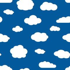Blue sky and white clouds seamless pattern