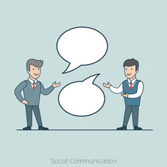 Linear Flat Social Communication business man chat vector