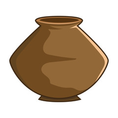 Clay pot isolated illustration