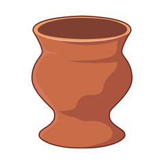Clay pot isolated illustration