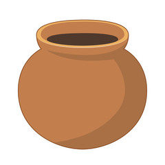 Clay pot isolated illustration