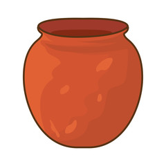 Clay pot isolated illustration