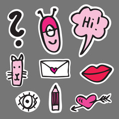 Set of stickers, design elements.