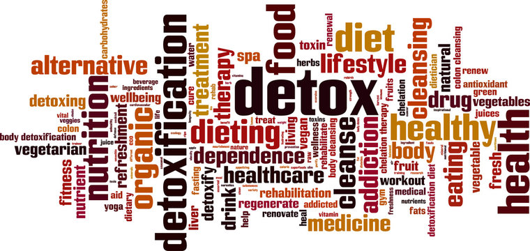 Detox word cloud concept. Vector illustration