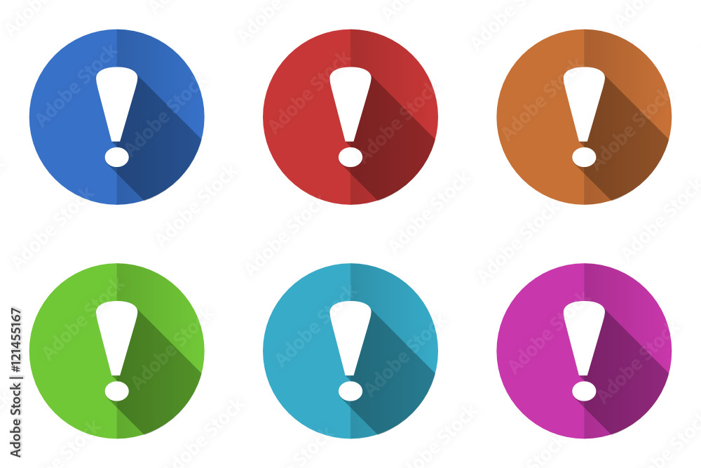Poster Flat design vector icons. Colorful web buttons set.