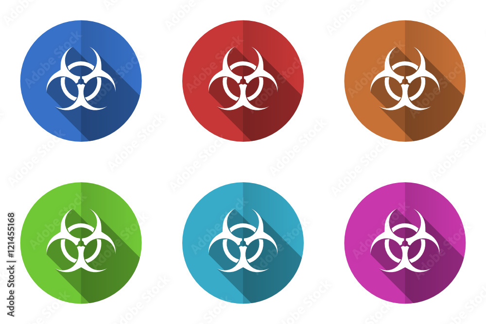 Aufkleber Flat design vector icons. Colorful web buttons set.