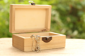Wooden jewelry boxes.