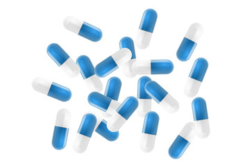 medical pills on white background
