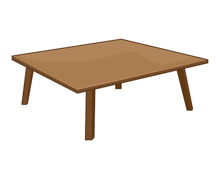 ooden table isolated illustration