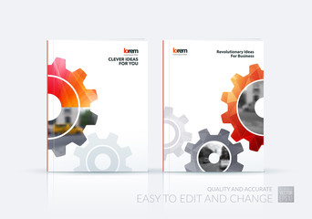 Brochure template layout, cover design annual report, flyer, lea - obrazy, fototapety, plakaty