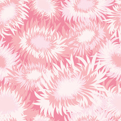 Fototapeta na wymiar Seamless decorative vector background with chrysanthemums. Chung Yeung Festival. Holiday of Double Ninth Festival. Print. Repeating background. Cloth design, wallpaper.