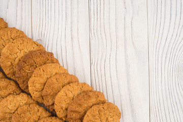 Cookie on old white wooden table.