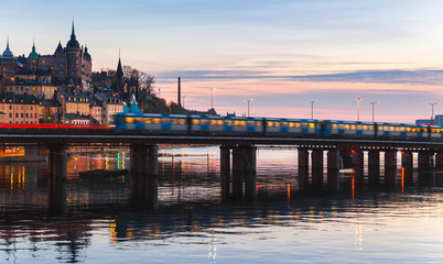 Train on bridge of Gamla Stan, Stockholm