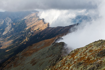 Tatra mountains covered with shelf clouds