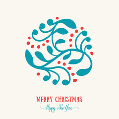 Obraz premium Merry Christmas card decoration. Happy New Year icon element des