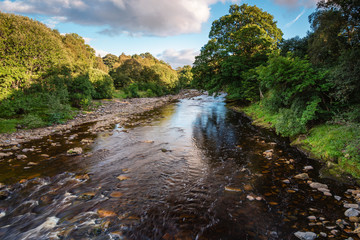 River South Tyne near Slaggyford, as it passes from Cumbria into Northumberland, with the Pennine Way running parallel to it here