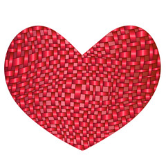 Heart of interlacing stripes. Vector illustration. Wicker patter